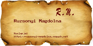 Ruzsonyi Magdolna névjegykártya